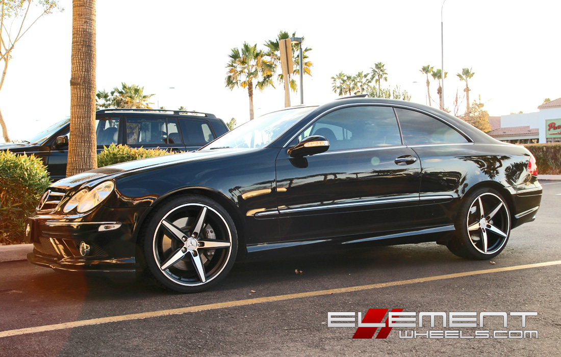 Ace Couture Black/Machined Wheels on 06 Mercedes CLK500 w/ Specs