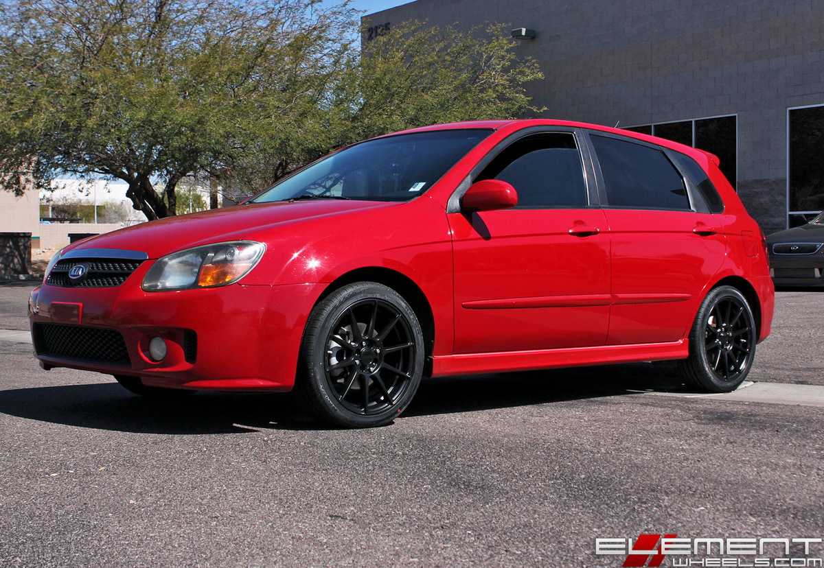 17x7 Big Bang Sport BSP31 Satin Black on a 2008 Kia Spectra 5 w/ Specs