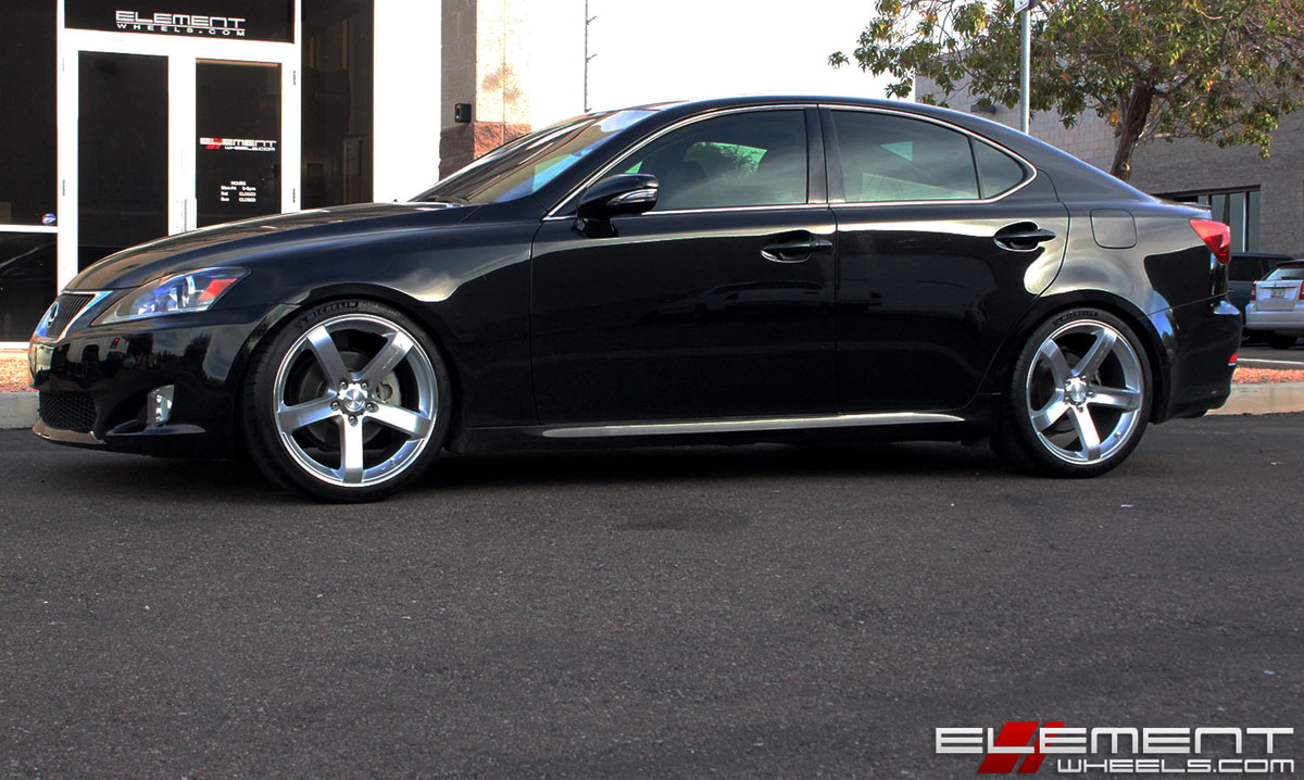 19 inch Staggered MRR VP5 Gloss Silver Machined on a 09 Lexus IS250 RWD w/ Specs