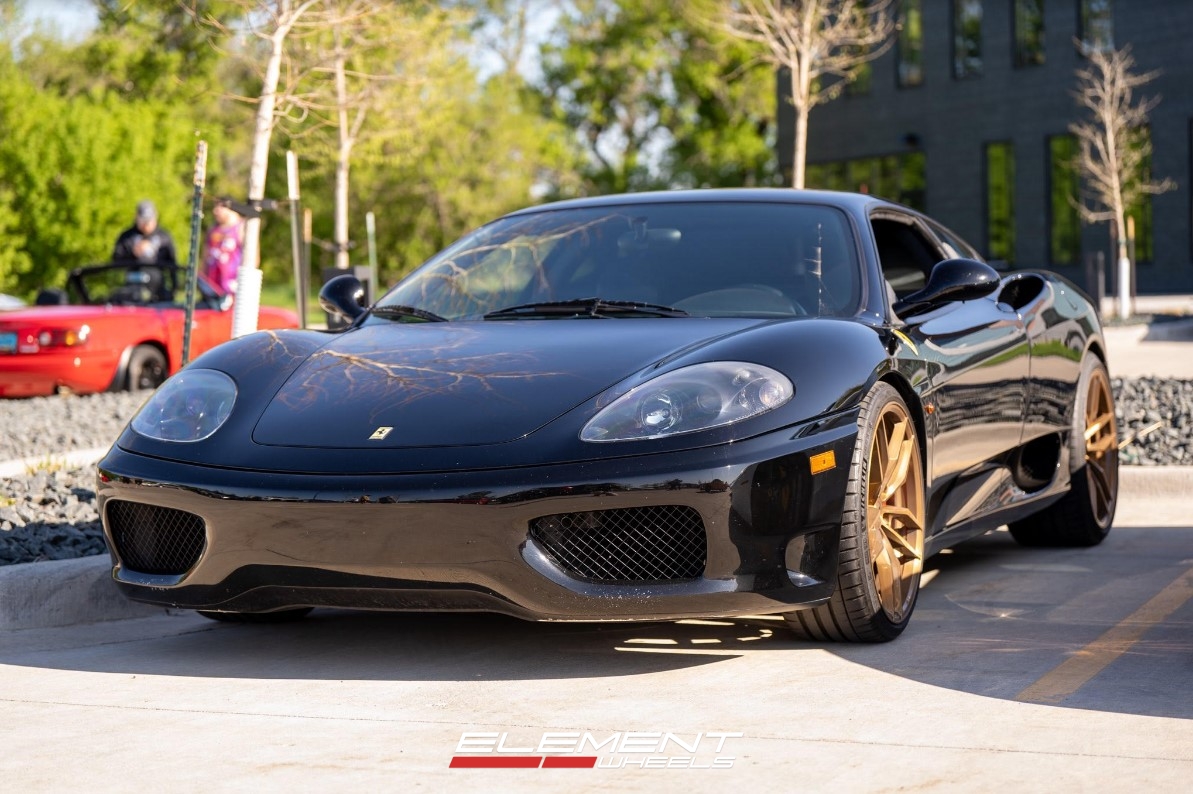 20 inch Staggered Variant Krypton in Brushed Monaco Copper on a 2003 Ferrari 360 Modena