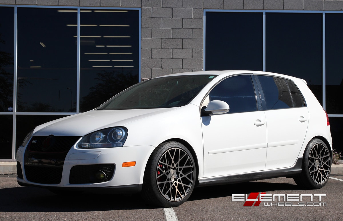 18x8.5 Rotiform BLQ Black Machined w/ Tint on 2009 VW GTi w/ Specs