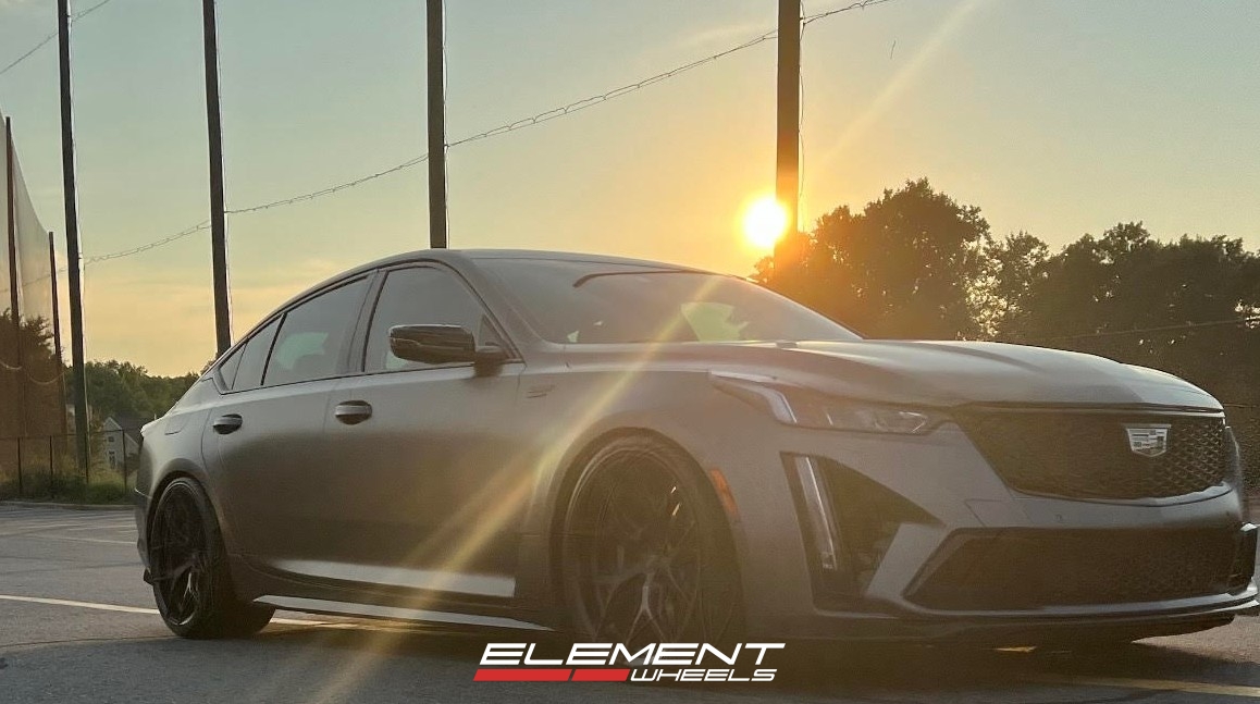 20 inch Staggered Vossen HF-5 in Satin Black  on a 2022 Cadillac CT5-V Blackwing