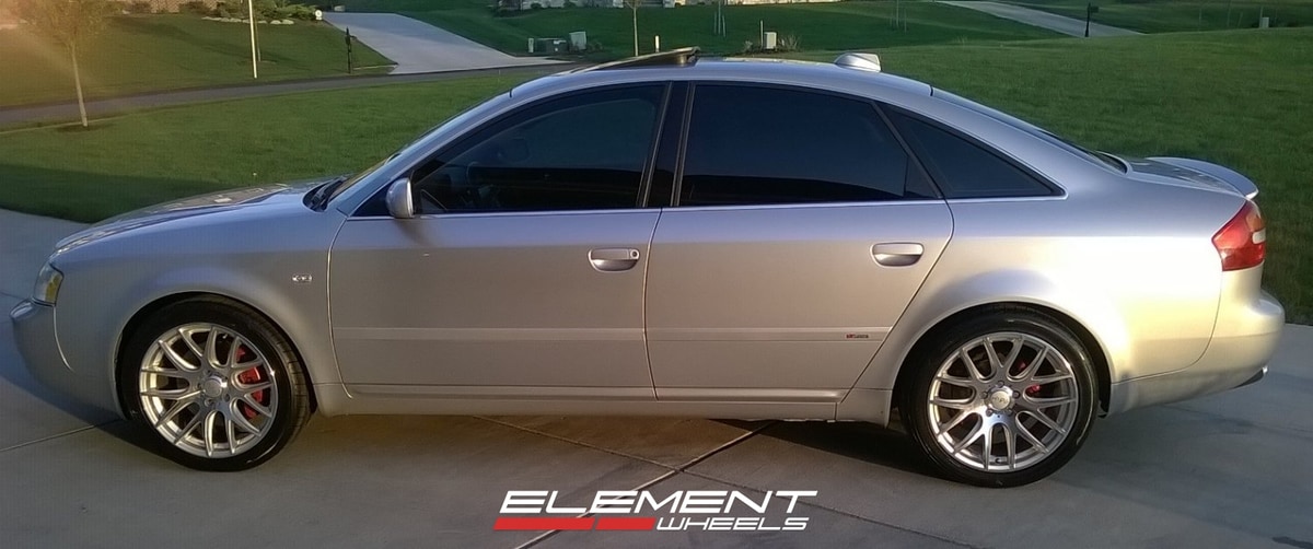 18 inch Miro 111 Silver/Machined on 2004 Audi A6 w/ Specs