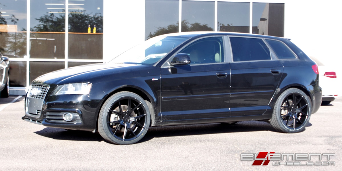 19x8.5 Verde V99 Axis Satin Black on a 2010 Audi A3 w/ Specs