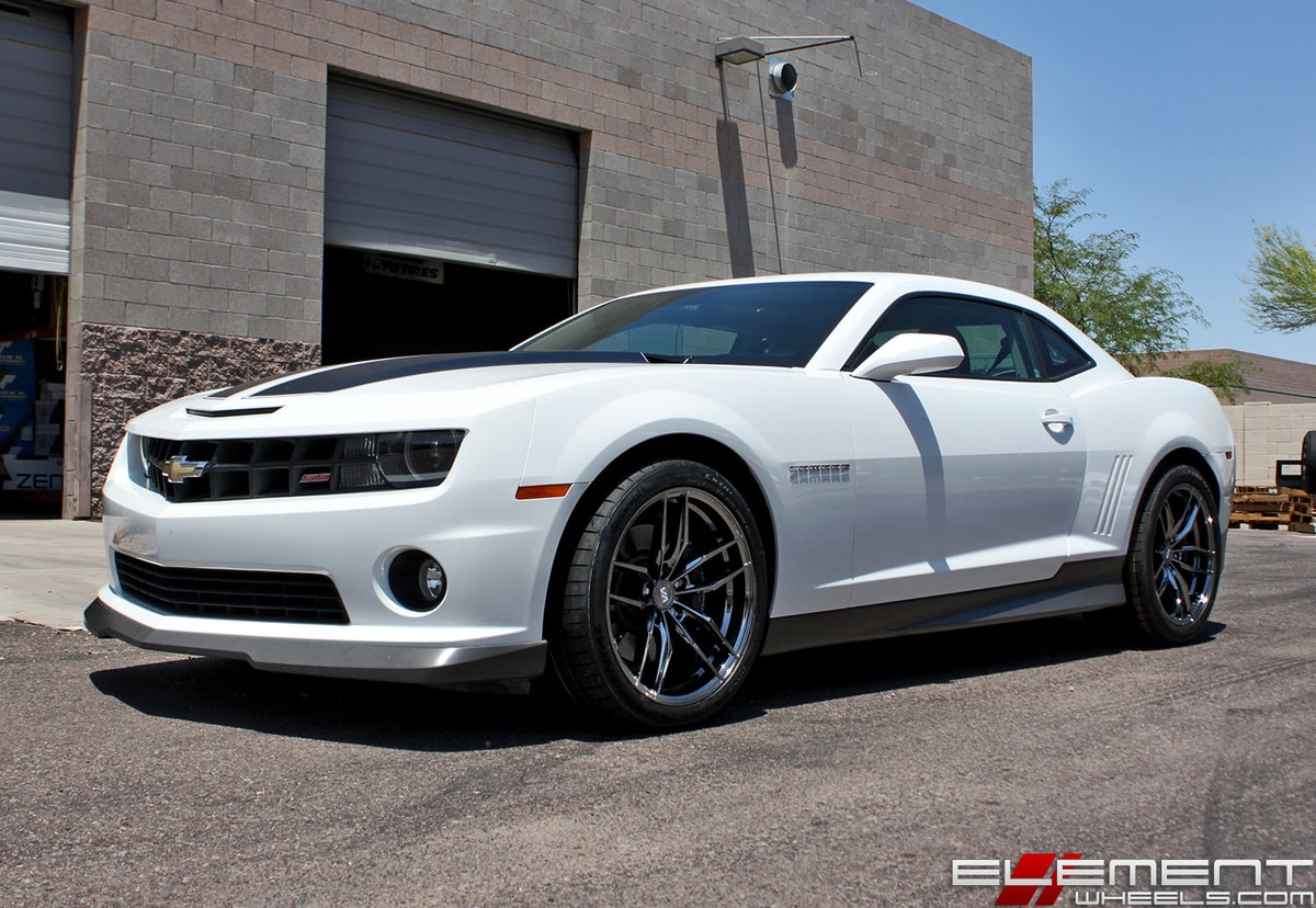 20 inch Staggered Variant Krypton Super Black Chrome (Cold Forged) on a 2011 Chevy Camaro SS w/ Specs