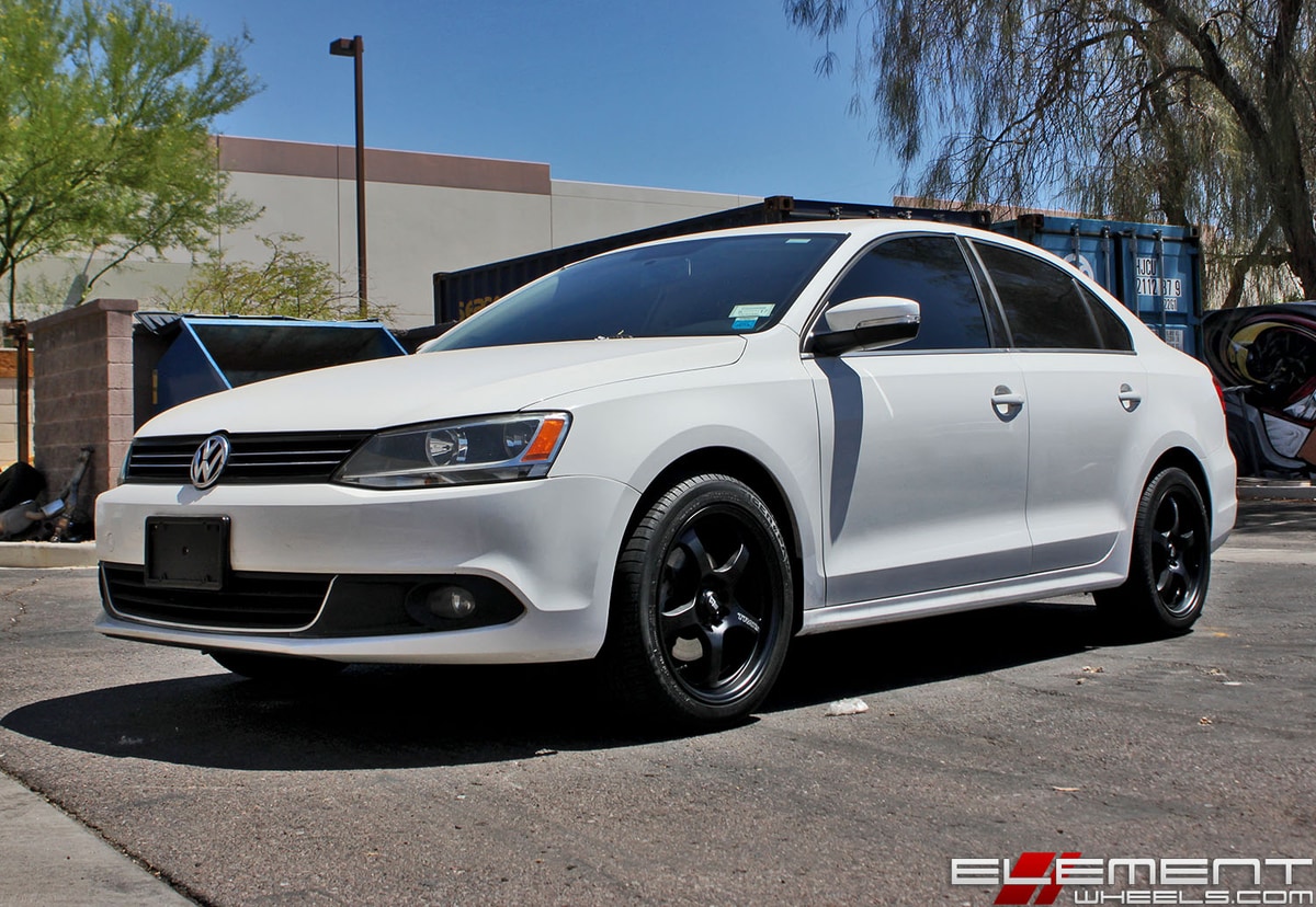 17x8 Motegi MR131 Satin Black on a 2011 Volkswagen Jetta w/ Specs