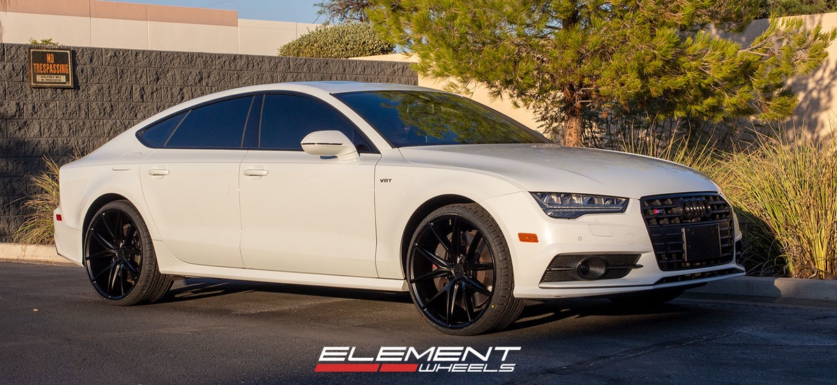 22 inch Niche Misano Satin Black M117 on a 2016 Audi S7
