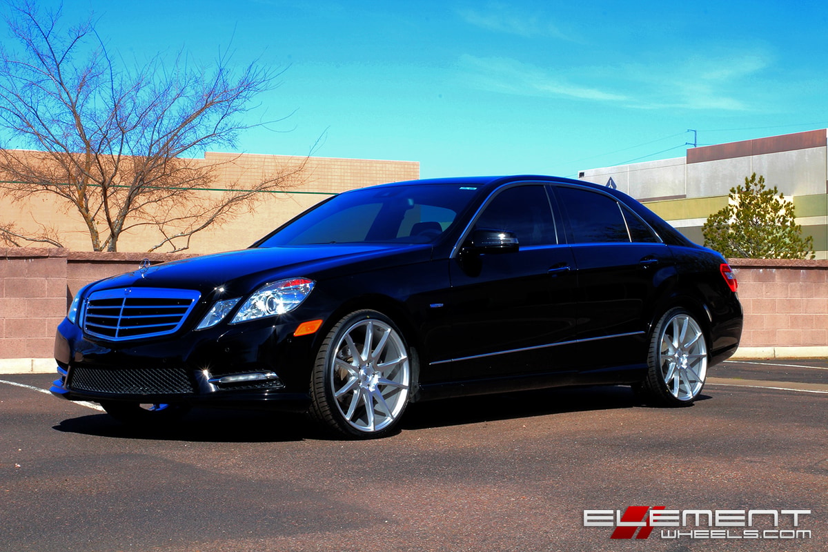 20 inch Silver Black Di Forza BM-12 on 2012 Mercedes E350 4 Matic w/ Specs