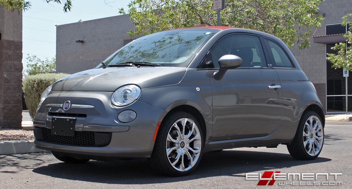 17x7.5 Lexani LX4 Lust Chrome on a 2012 Fiat 500 w/ Specs