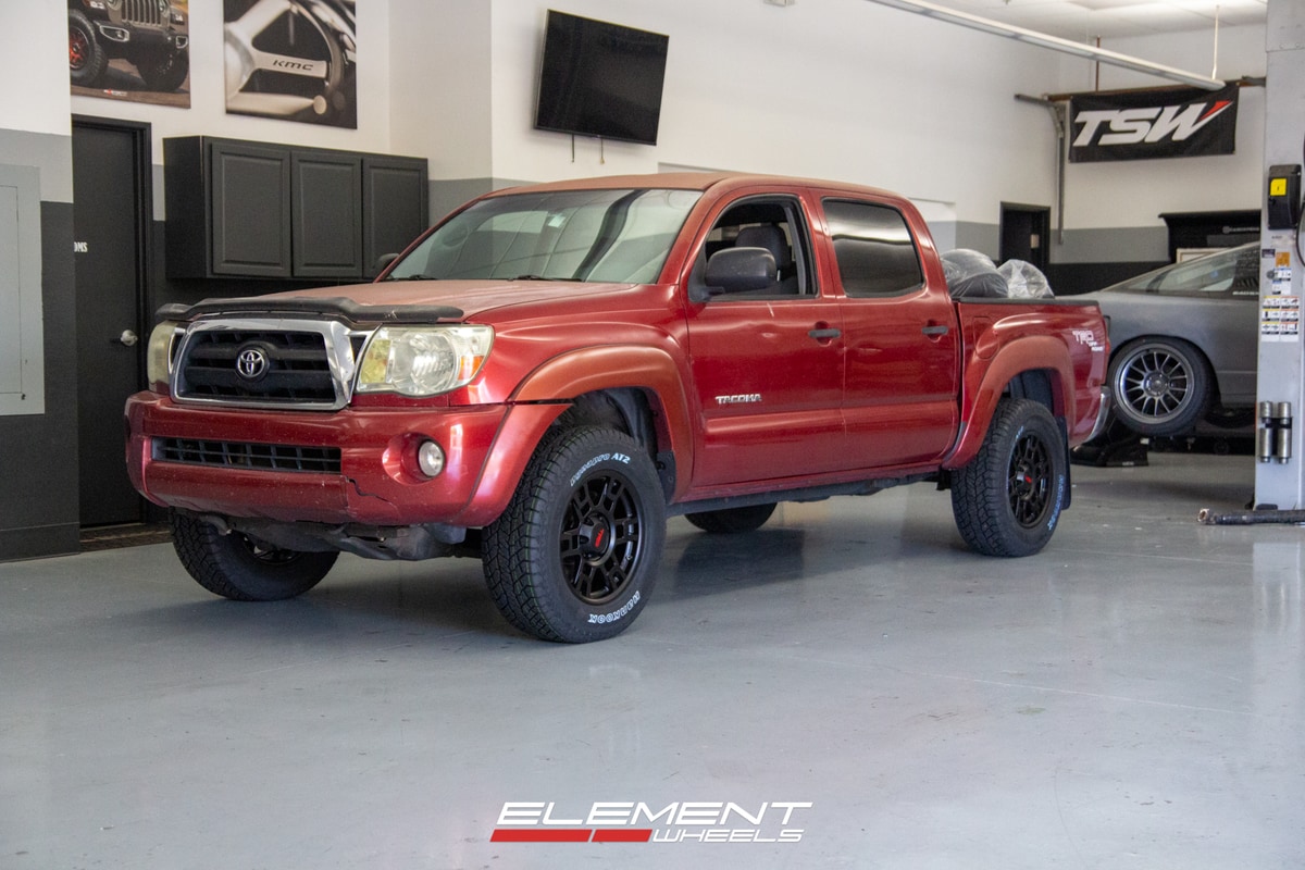 17 Inch TRD Replica Wheel TR1 in Satin Black on a 2008 Toyota Tacoma 4WD/Prerunner