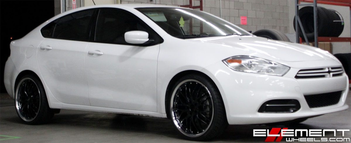 20x8.5 MRR GT1 Black on a 2013 Dodge Dart w/ specs