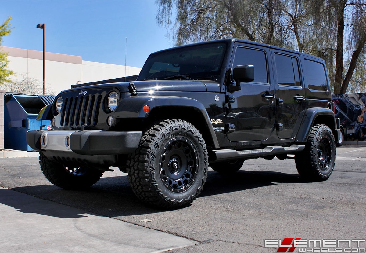 18x9 XD Series XD129 Satin Black on a 2014 Jeep Wrangler Sahara w/ Specs