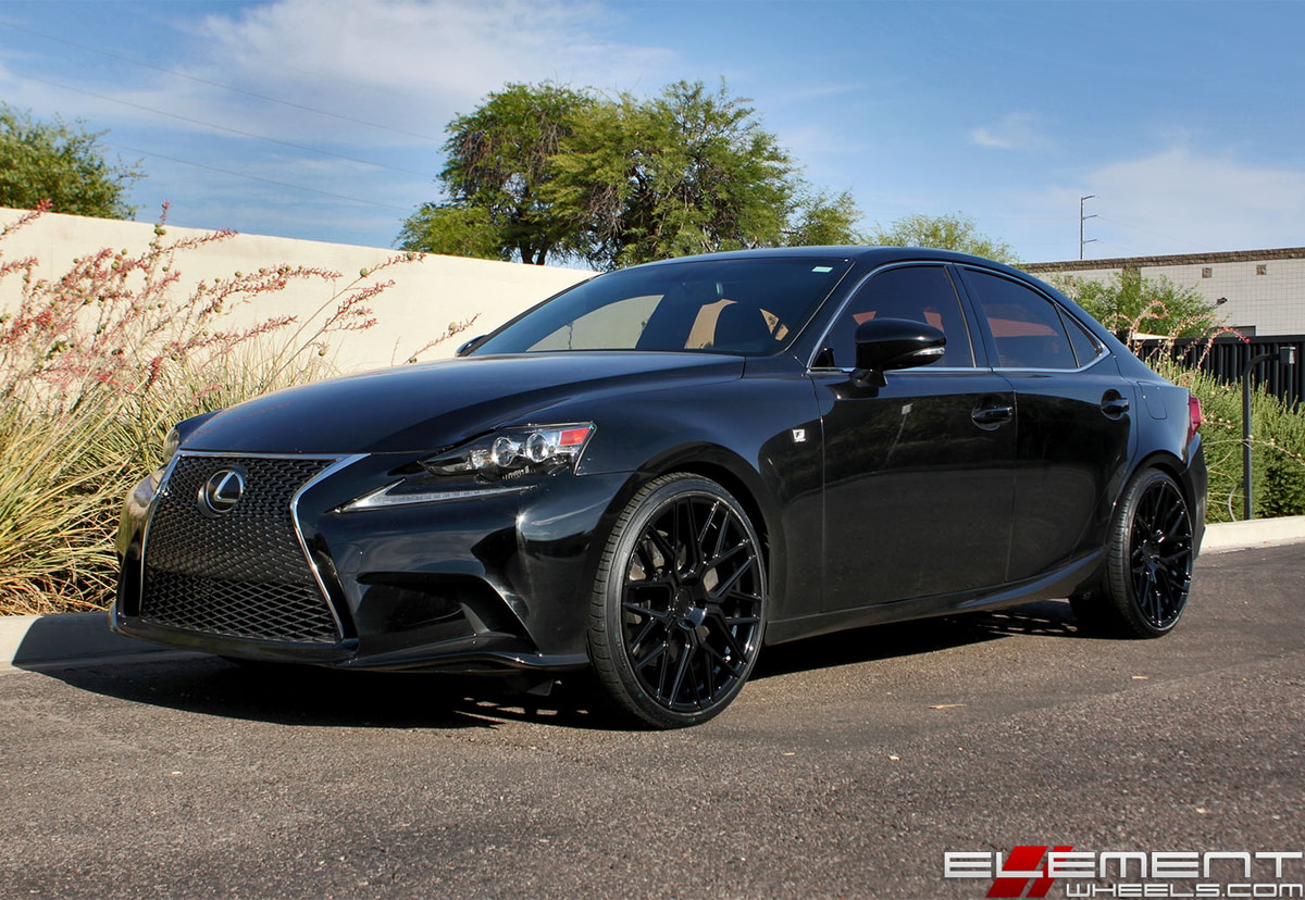 20 inch Staggered Rohana RFX10 Gloss Black on a 2014 Lexus IS 350 w/ Specs