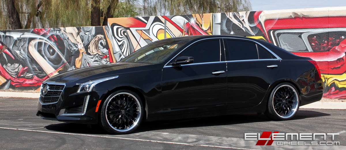 20 in staggered MRR GT1 Black on a 2014 Cadillac CTS (VSPORT) Sedan W/ specs