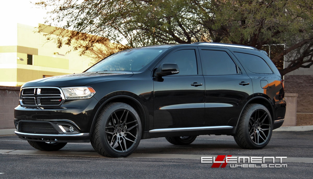 22 inch Giovanna Bogota Black Smoked on 2014 Dodge Durango w/ Specs