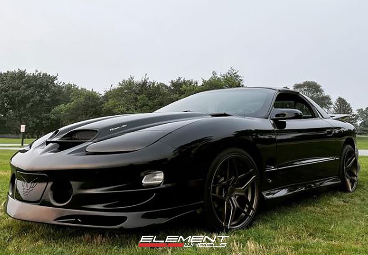 19 inch Staggered Variant Xenon Custom Satin Bronze on a 2002 Pontiac Firebird Trans Am WS6
