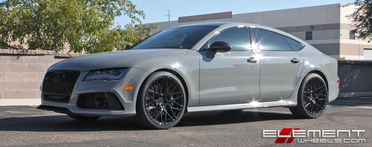 21x10.5 Rohana RFX10 All Gloss Black on a 2015 Audi RS7 w/ Specs