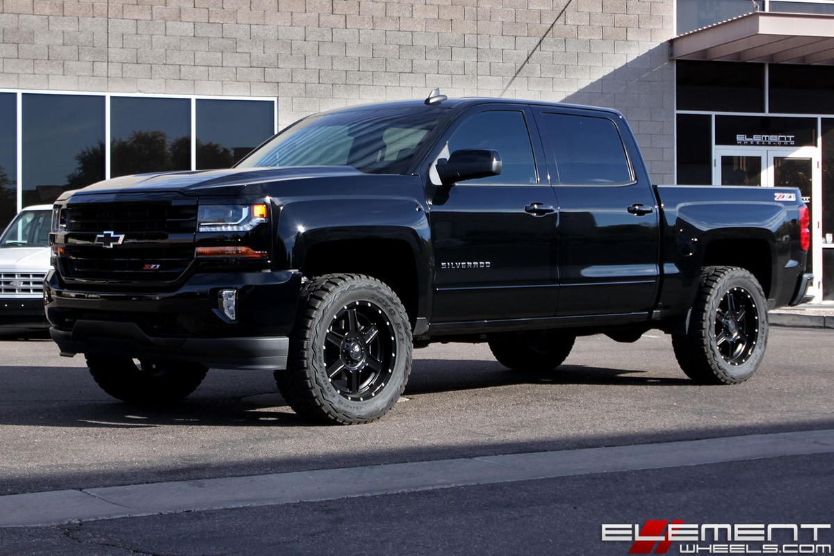 20x9 XD Series XD832 Fusion Satin Black on a 2016 Chevy Silverado 1500 w/ Specs