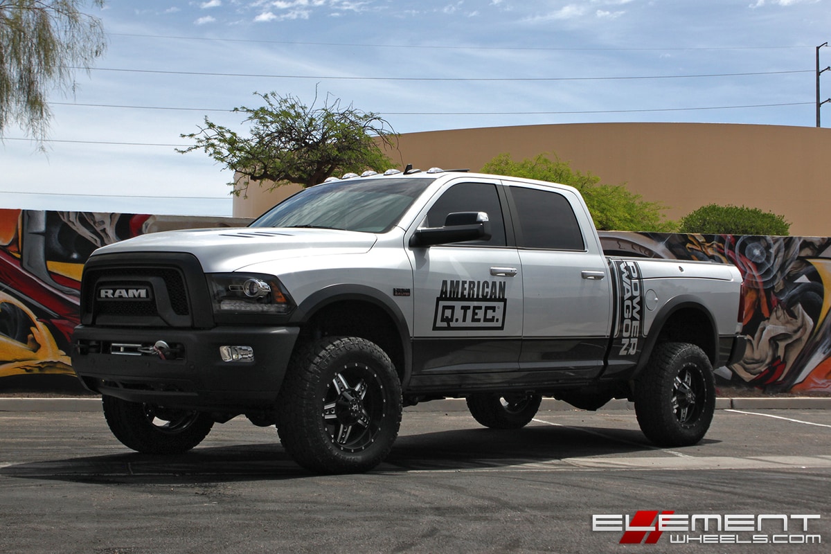 20x9 RBP Colt Gloss Black w/ Milled Accents on 2016 Dodge Ram 2500 w/ specs