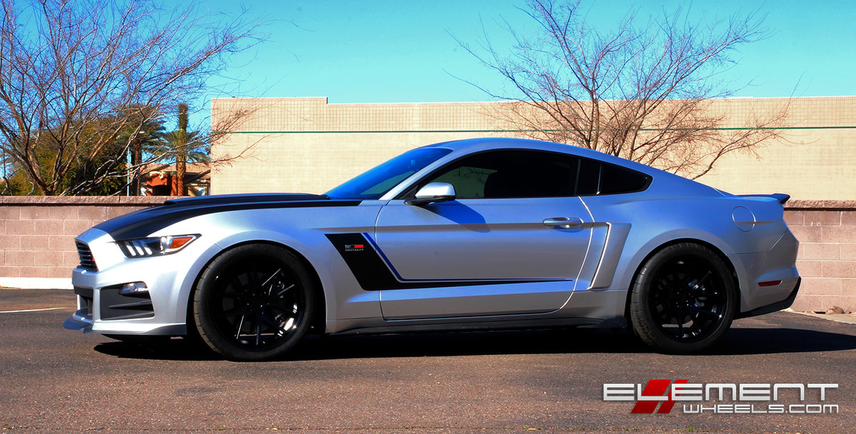 20 inch Staggered Ferrada FR2 Matte Black on 2015 Ford Roush Mustang w/ Specs