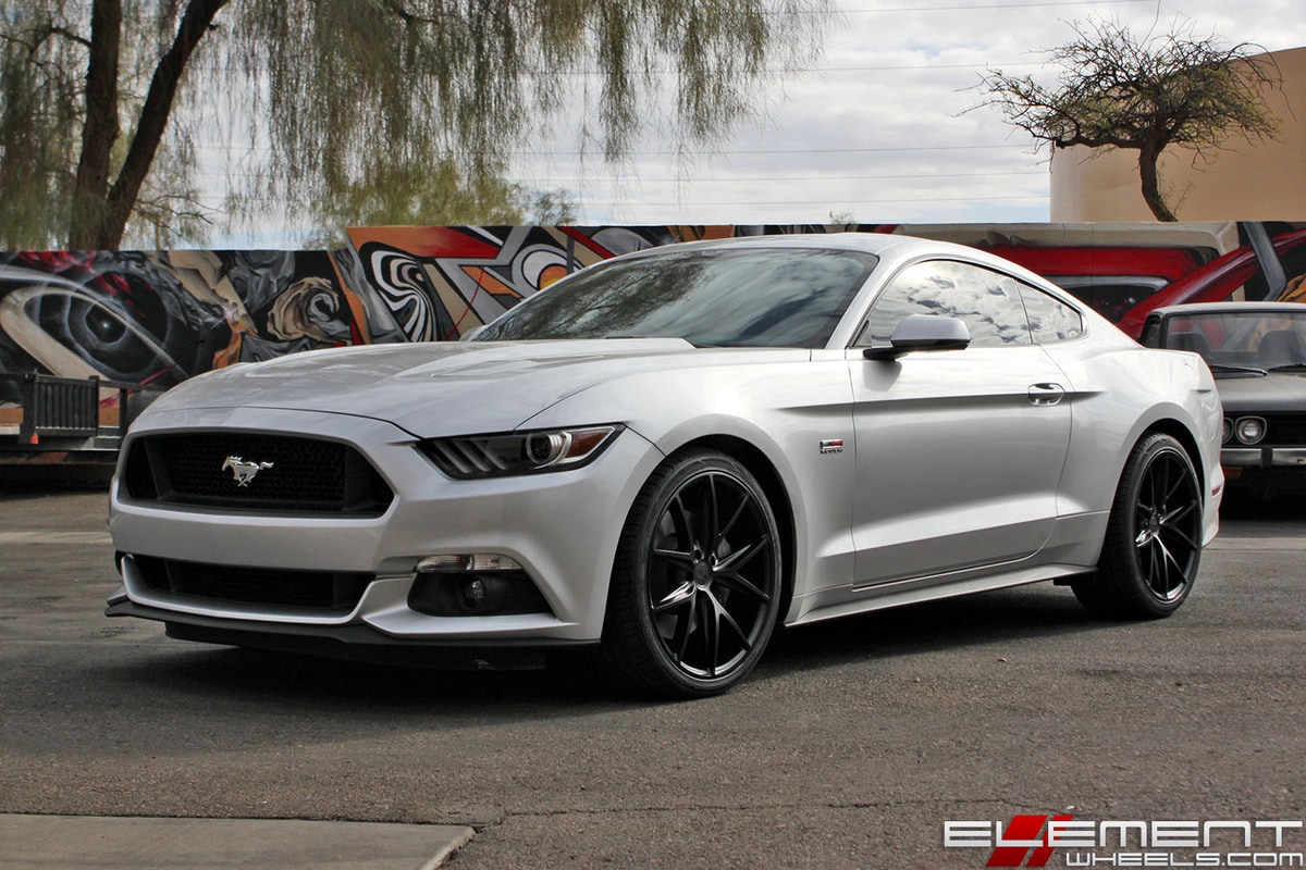 20 inch Staggered Niche Misano Satin Black on a 2017 Ford Mustang 5.0 w/ Specs