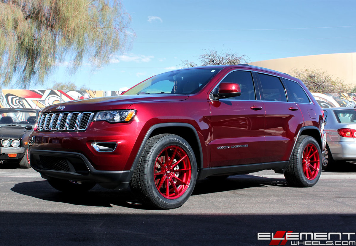 20x10 Variant Argon Candy Red (Flow Forged) on a 2017 Jeep Grand Cherokee Laredo w/ Specs