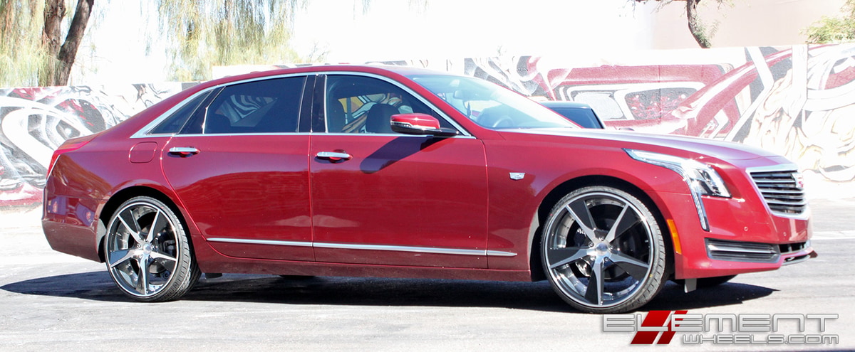22x9 XIX X45 Gloss Black machined on a 2017 Cadillac CT6 w/ Specs