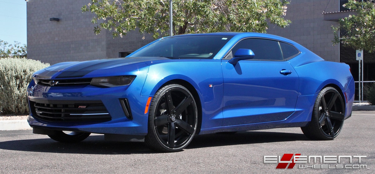 22 inch Staggered 2 Crave No-35 Matte Black on a 2017 Camaro V6 w/ Specs