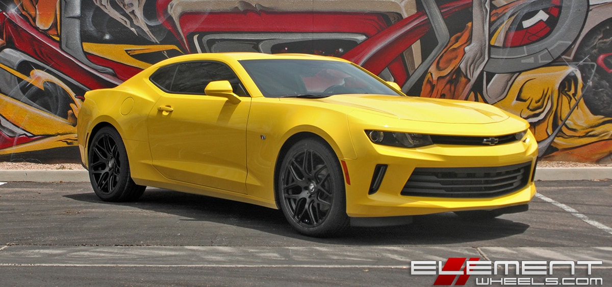 20 inch Staggered Ground Force GF09 Matte Black on a 2017 Chevy Camaro 1LT w/ Specs