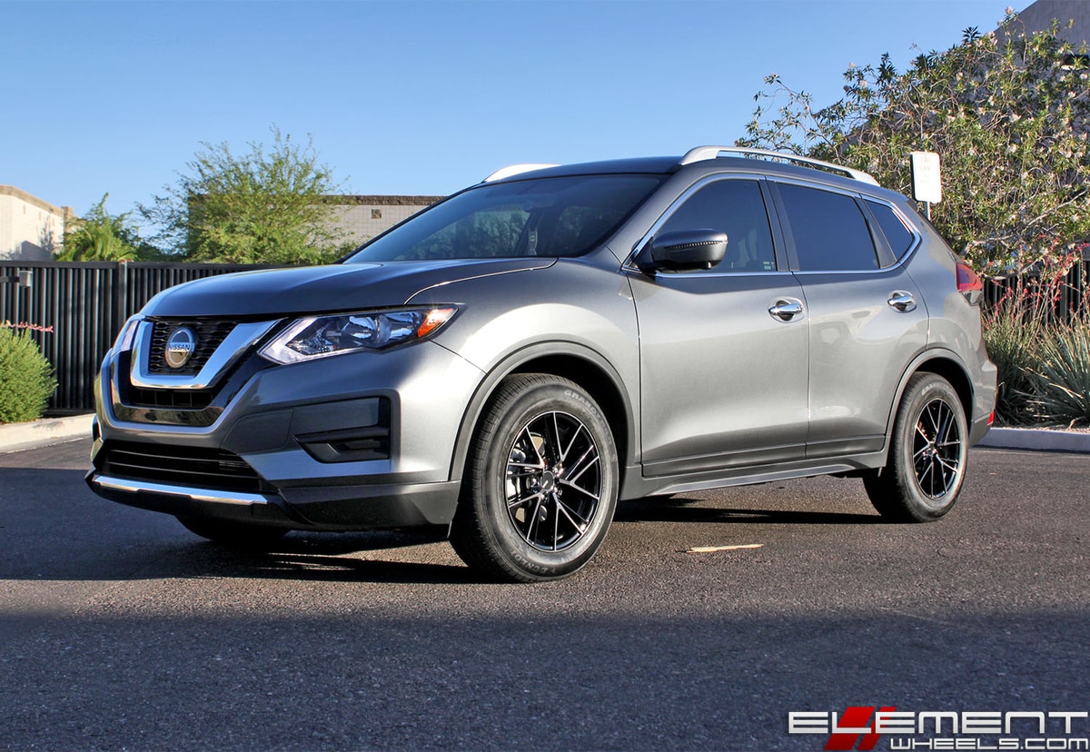 17x8 Enkei Tuning TD5 Pearl Black on a 2018 Nissan Rogue w/ Specs
