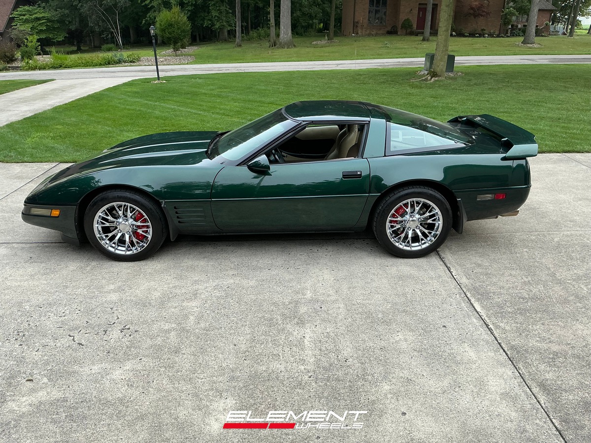 17x9.5 OE Replica Corvette C7 Z06 CV22 Chrome on 1988-1996 Chevrolet Corvette C4
