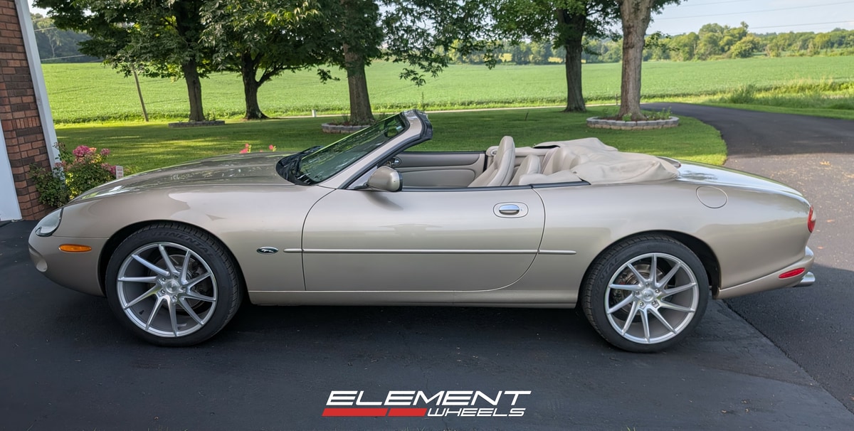 19x9.5 Savini Black Di Forza BM15 Brushed Silver on 1997-2006 Jaguar XK