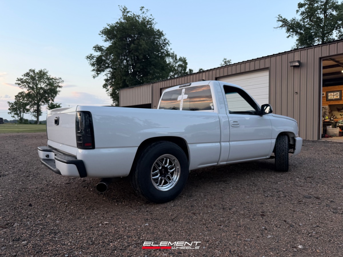 20x7 | 17x10 Staggered Weld Performance Laguna 6 Drag S153 Gloss Black Milled Machined (Rotary Formed) on 1999-2006 Chevrolet Silverado 1500