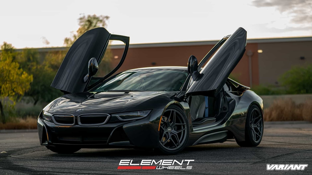 20 inch Staggered Variant Xenon Satin Gunmetal on a 2019 BMW i8
