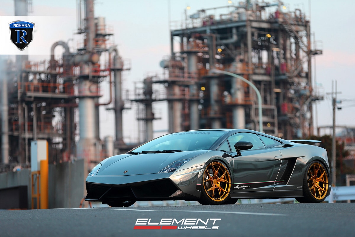 20 inch Rohana RFX5 Gloss Gold wheels On Lamborghini Gallardo w/ Specs