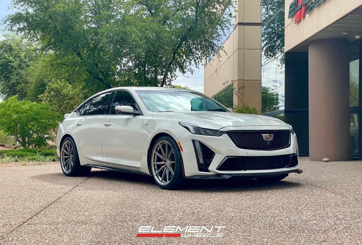 20 inch Staggered Avant Garde AGL74 in Gloss Gunmetal on a 2023 Cadillac CT5-V Blackwing