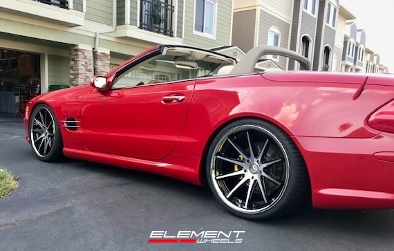 20x9 | 20x11 Staggered Rohana RFC10 Gloss Black Machined w/ Chrome Stainless Steel Lip (Flow Formed) on 2003-2012 Mercedes Benz SL Class
