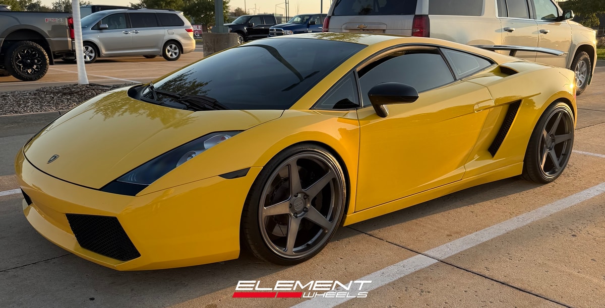 20x9 | 20x11 Staggered Variant Sena Raw Titanium (Full Forged) on 2004-2014 Lamborghini Gallardo