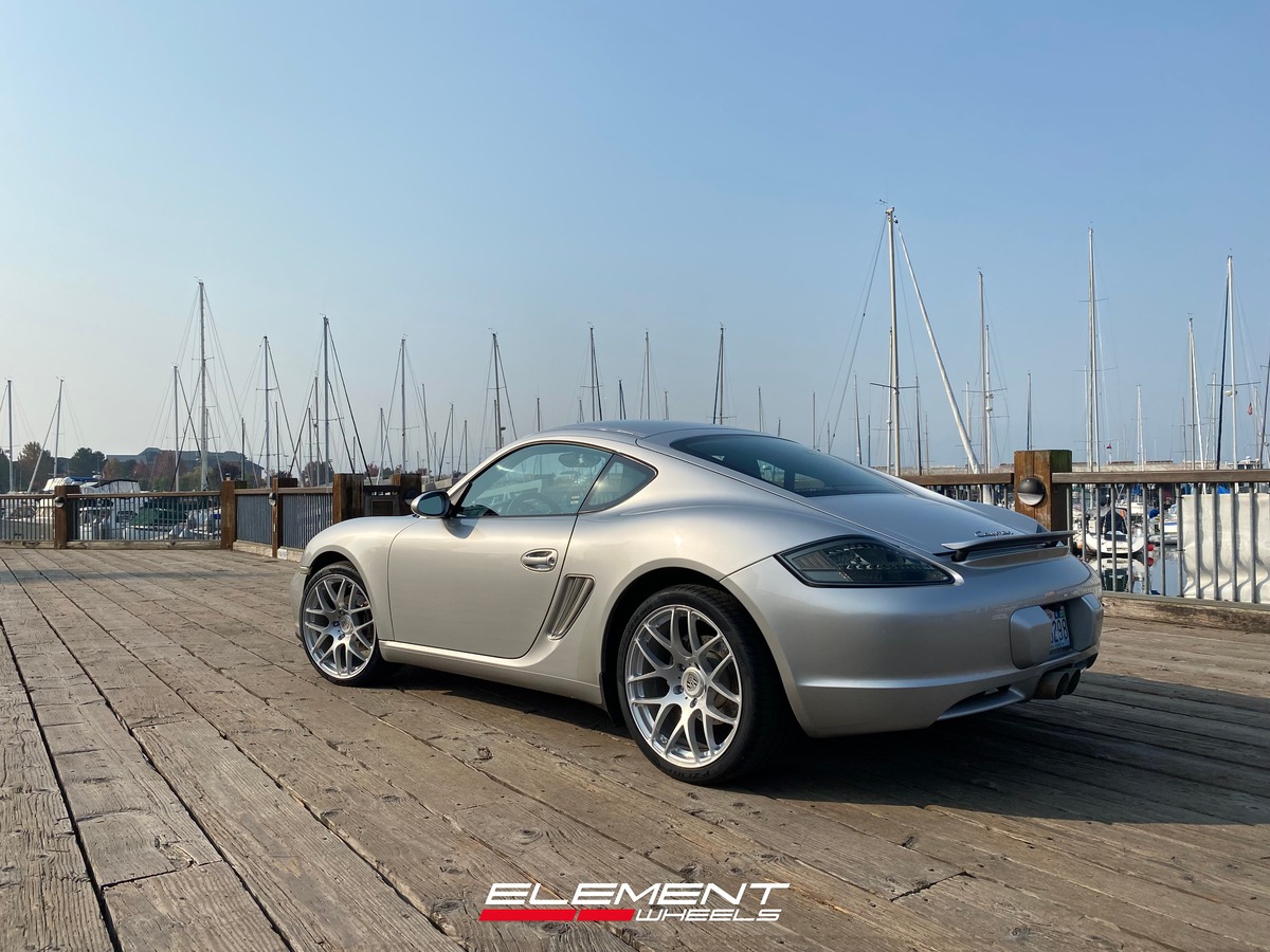 19x8.5 | 19x10 Staggered Ruger Mesh Liquid Silver on 2005-2012 Porsche Cayman 987