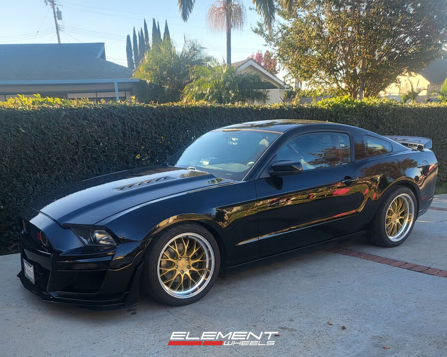 19x10 Ace Alloy AFF10 Gold w/ Machined Lip (Flow Formed) on 2005-2014 Ford Mustang