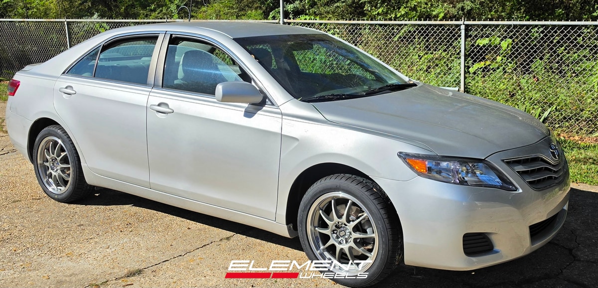 17x7 Enkei J10 Silver w/ Machined Lip on 2007-2011 Toyota Camry
