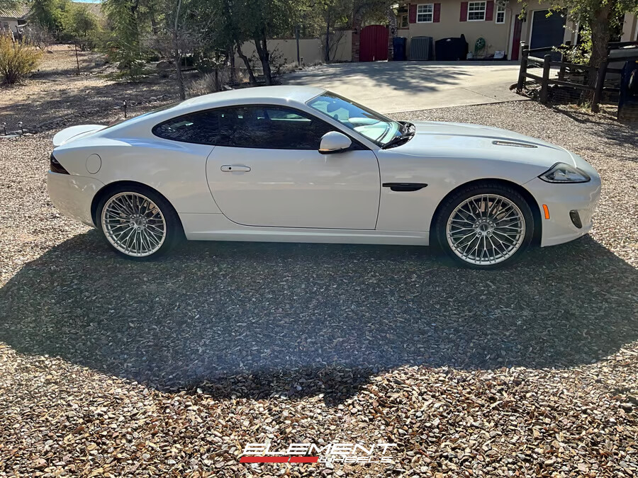 20x8.5 | 20x10 Staggered Element Forged ME-1 Gloss Silver (Full Forged) on 2007-2015 Jaguar XKR