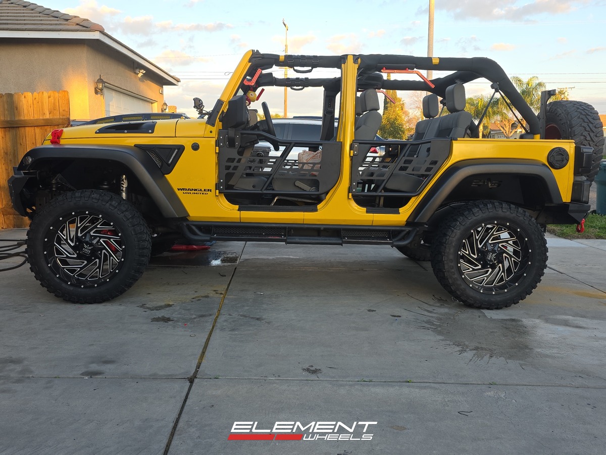 20x10 Force Off-Road F16 Gloss Black Milled on 2007-2018 Jeep Wrangler JK