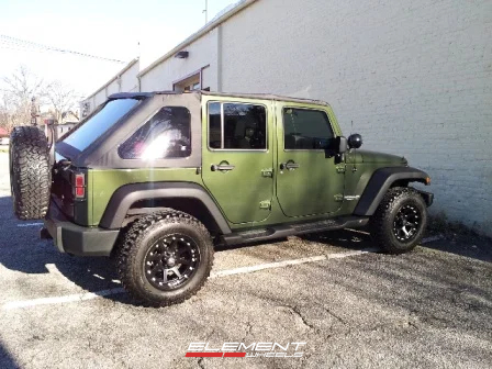 17x9 | 17x9 Staggered KMC Wheels on 2007-2018 Jeep Wrangler JK