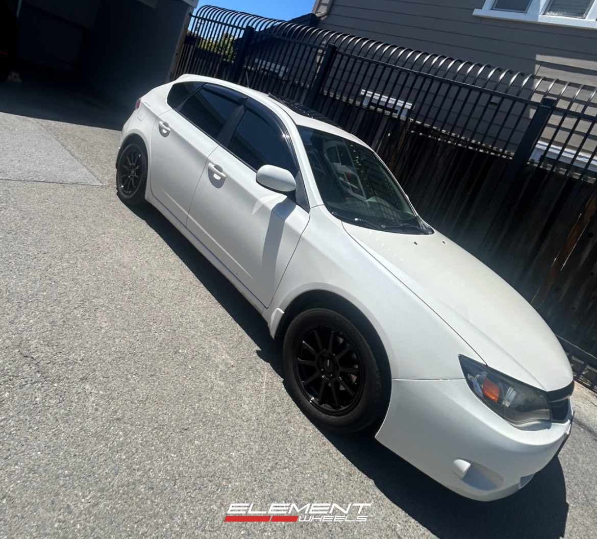 16x7 Enkei PX-10 Gloss Black on 2008-2011 Subaru Impreza