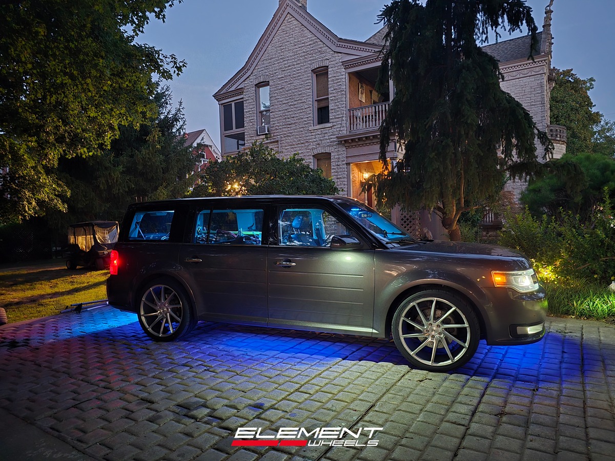 22x9 Savini Black Di Forza BM15 Brushed Silver on 2009-2019 Ford Flex