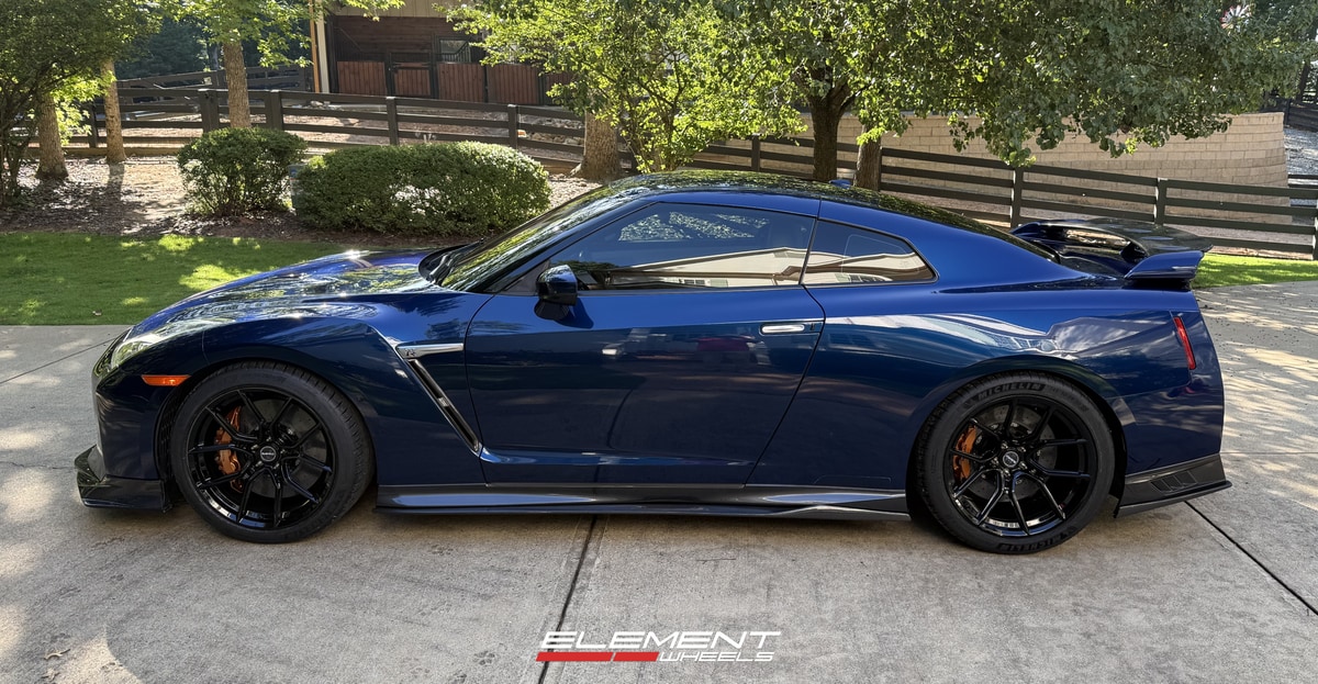 20x10.5 | 20x12 Staggered Element Forged SF-2 Gloss Black (Full Forged) on 2009-2024 Nissan GT-R