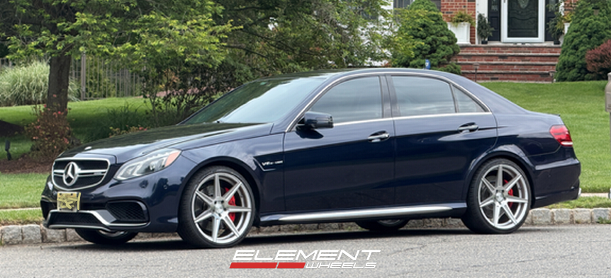 20x9 | 20x10 Staggered Ferrada Forge-8 FR7 Machined Silver (Rotary Forged) on 2010-2016 Mercedes Benz E 63 AMG Sedan