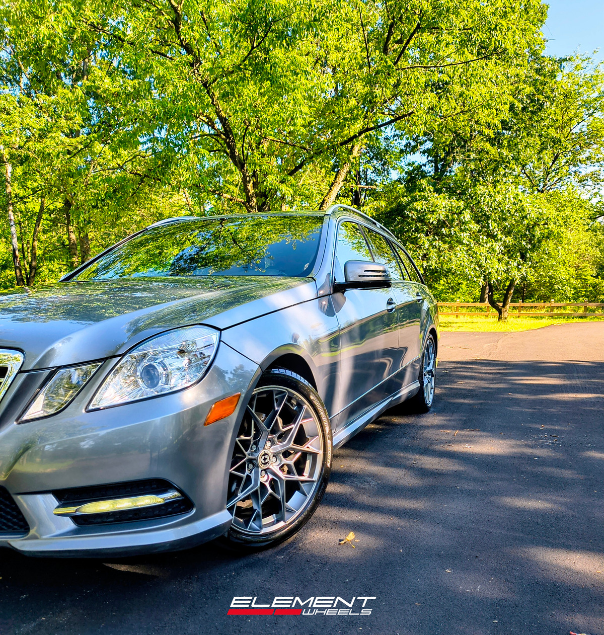 19x8.5 HRE FlowForm FF10 Liquid Metal on 2010-2016 Mercedes Benz E Class Sedan