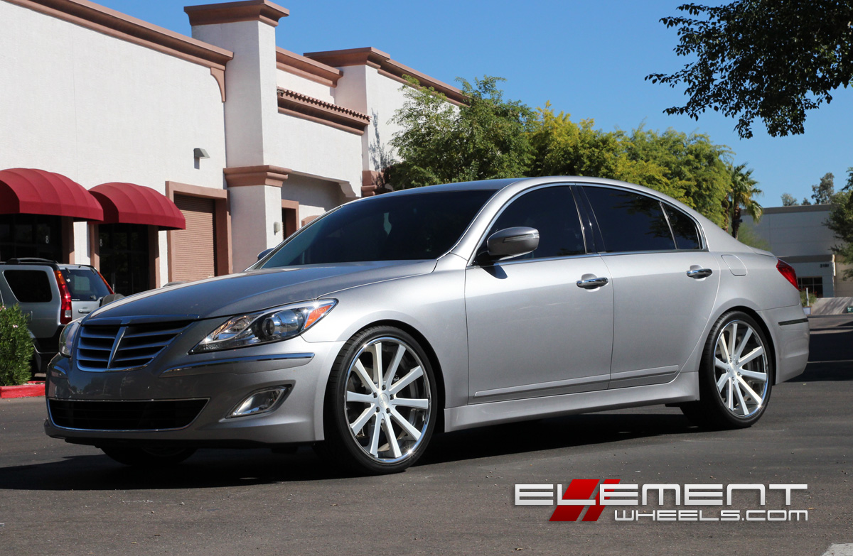 21 inch Staggered DUB 1 wheels On 2012 Hyundai Genesis Sedan w/ Specs